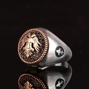 Erkekler İçin Kartal Yüzüğü, 925 Ayar Gümüş Yüzük, Hayvanlar Yüzüğü, İmparator Kartalı Yüzüğü, Ayarlanabilir Kartal Yüzüğü - Görsel 5