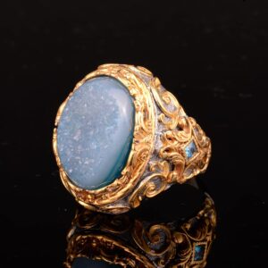 Erkek Gümüş Yüzük: Gerçek Kristal Druzy Kuvars Taşı - Görsel 6