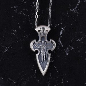 Melek Michael Kolye - 925 Ayar Gümüş Gotik Kolye - Görsel 4