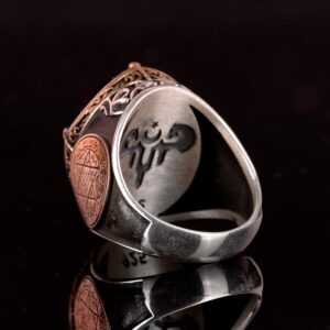 David Yıldızı Yüzük, Yapay Taş Yüzük, 925 Ayar Gümüş Süleyman Yüzüğü (Oniks Yapay Taş) - Görsel 7