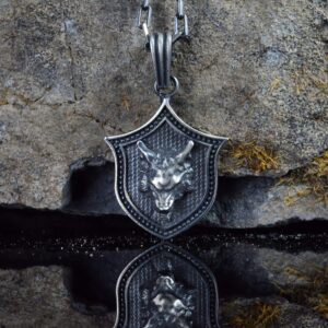 Gümüş Erkek Kurt Kolyesi, Kurt Kolye Ucu, Yırtıcı Kurt Takı - Görsel 3