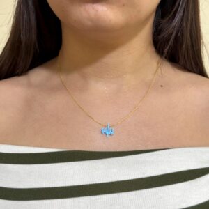 Opal Kolye, 925 Ayar Gümüş Kolye, Allah İsimleri Kolyesi, Altın Kaplama Gümüş Zincir - Görsel 2