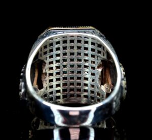 Erkekler için 925 Ayar Gümüş Yüzük Mavi Topaz Yapay Taşlı - Görsel 5