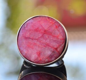 Gerçek Yakut Yüzük, Ham Taş, Sterlin Gümüş Yüzük, Sterlin Gümüş Erkek Yüzüğü - Görsel 5