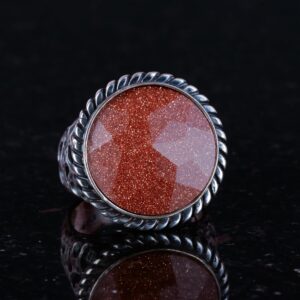 925 Ayar Gümüş Yüzük, Erkek Yüzüğü, Yapay Altın Yıldız Taşlı Gümüş Yüzük - Görsel 2