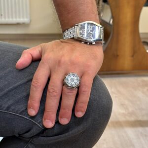 Sekizgen Tasarım - Yüzük - El Yapımı 925 Ayar Gümüş Takı (Davud Yıldızı) - Görsel 3