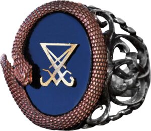 925 Ayar Gümüş Erkek Yüzük - Yapay Oniks Taşı - Yılan Tasarımı - İmza Yüzüğü (Lusifer) - Görsel 1