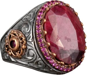 Doğal Yakut Taşlı Yüzük, Yakut Yüzük, Gümüş Yüzük, El Yapımı Erkek Yüzüğü, Pembe - Görsel 7