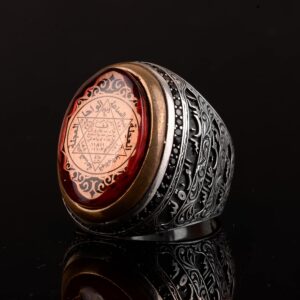 David Yıldızı Yüzüğü,, 925 Ayar Gümüş Erkek Yüzüğü, Süleyman Yüzüğü - Görsel 5