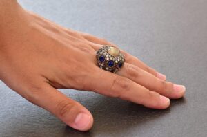 Gerçek Doğal Altın Rutile Kuvars Taşı Gümüş Yüzük - Görsel 8