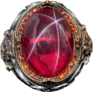 Gerçek Doğal Yıldız Yakut Taşlı Yüzük, Doğum Taşı Yüzüğü, 925 Ayar Gümüş Yüzük - Görsel 1