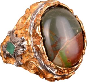 925 Ayar Gümüş Erkek Yüzük ile Doğal Jasper Taşı - Cesur ve Şık Tasarım, Günlük Kullanım ve Özel Günler İçin İdeal - Görsel 1