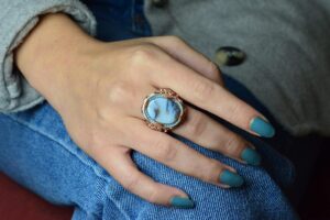 Gerçek Doğal Yemeni Akik Taşı Yüzük, Sultan Tasarımı, 925 Ayar Gümüş Erkek Yüzük Altın Kaplama - Görsel 6