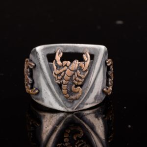 El Yapımı Akrep Tasarımlı Erkek Yüzük, 925 Ayar Gümüş, Gotik Tarzı Takı - Görsel 3