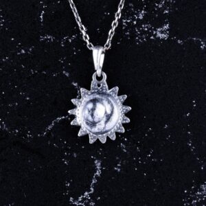 925 Ayar Gümüş Güneş ve Ay Kolye Ucu - El Yapımı Uyum ve Denge Sembolü - Görsel 5