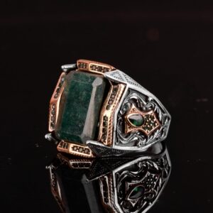 Gerçek Doğal Zümrüt Taşı Yüzük, Zümrüt Takı, 925 Ayar Gümüş Yüzük, El Yapımı Takı - Görsel 5