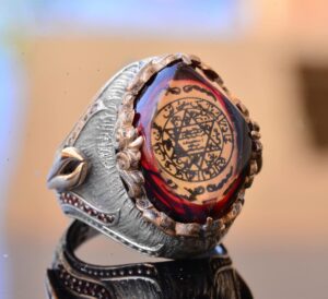 Süleyman Mührü Yüzüğü, Kral Süleyman Yüzüğü, Süleyman Yüzüğü, Arkangel, Kabbalah, Okült, Ayar Gümüş Yüzük - Görsel 3