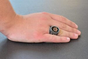 925 Ayar Gümüş Zambak Deseni Büyük Yüzük - Adalet Terazisi Yüzüğü - Görsel 6