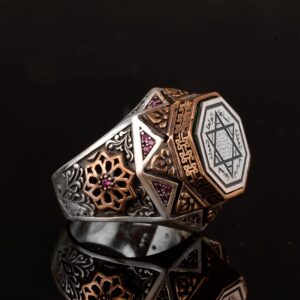David of Star Solomon Tılsım Yüzüğü - 925 Ayar Gümüş Erkek Yüzüğü - Görsel 8