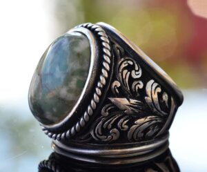 Erkekler için Zarif Taş Koleksiyonu: 925 Ayar Gümüş Yüzükler - Doğal Krizopras Taş Seçimi - Görsel 4