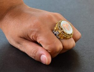 Erkek Gümüş Yüzük - İnci Taşı - Yüzük (Çift Başlı Kartal) - Görsel 7