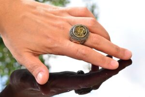 Osmanlı Tugra İslami Yüzük, 925 Ayar Katı Gümüş Yüzük, Erkekler İçin Dini Yüzük - Görsel 6