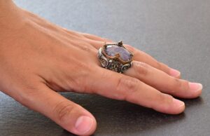 Gerçek Doğal Ametist Taşı, Sultan Yüzük, Erkek Sterlin Gümüş Yüzük, Mor - Görsel 8