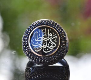 Osmanlı Tugra İslami Yüzük, 925 Ayar Katı Gümüş Yüzük, Erkekler İçin Dini Yüzük - Görsel 2