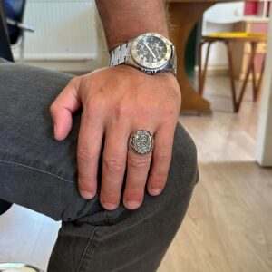 El Yapımı Erkekler İçin Dini Takı, 925 Ayar Gümüş Yüzük, Sembol Yüzük (Stil-5) - Görsel 3