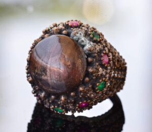 Doğal Yıldız Safir Taşlı Gümüş Erkek Yüzük, Sultan Yüzük - Görsel 3