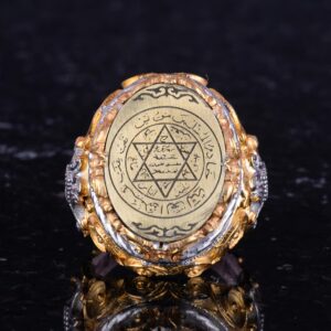 Erkekler için Sterlin Gümüş Davut Yıldızı Yüzük - Süleyman Mührü Tasarımı, Altın Kaplama Yüzük - Görsel 3