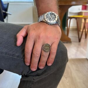 El Yapımı Erkekler İçin Dini Takı, 925 Ayar Gümüş Yüzük, Sembolik Yüzük (Model-1) - Görsel 3