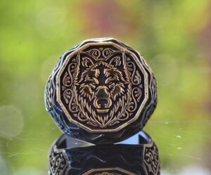 Kurt Başı Yüzüğü Erkekler için, Gümüş Kurt Yüzüğü, 925 Ayar Gümüş Erkek Yüzüğü, Büyük Yüzük - Görsel 5