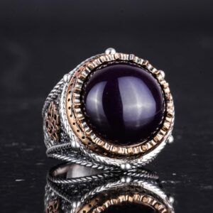 Gerçek Doğal Taş El Yapımı Yüzük - 925 Ayar Gümüş Yüzük (Oniks) - Görsel 5