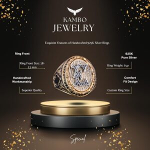 925 Ayar Katı Gümüş Erkek Yüzük - Kişiselleştirilmiş Monogram Harfli Yüzük ile Zirkon Taş - El Yapımı Gümüş Takı Erkekler için - Görsel 5