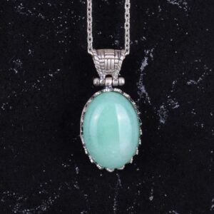 Gerçek Doğal Taş Kolye - 925 Ayar Gümüş Kolye (Amazonit) - Görsel 5