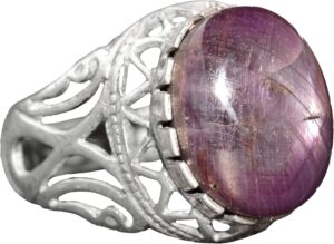 Gerçek Doğal Yıldız Safir Taşlı Yüzük - 925 Ayar Gümüş Erkek Yüzüğü - Erkek Yüzüğü - Görsel 1