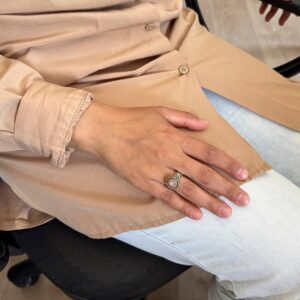 925 Ayar Gümüş, Gerçek Doğal Druzy Kuvars Taşı ile Kaplama Yüzük, El Yapımı Kadın Yüzüğü (Kahverengi) - Görsel 3