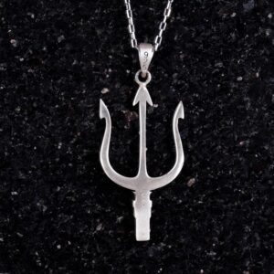 925 Ayar Gümüş Kolye - Savaşçı Kolye - Üç Diş Kolye - Yunan Mitolojisi Kolyesi - Görsel 5