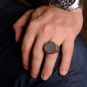 Davud Yıldızı Yüzüğü, Tılsım Yüzüğü, 925K Gümüş Erkek Yüzüğü - Görsel 4