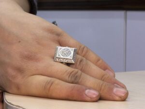 El yapımı Gümüş Yüzük, Unisex İslami Yüzük, Müslüman Yüzük - Görsel 4