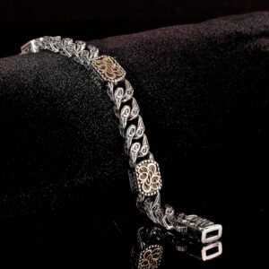 El Yapımı 925 Ayar Gümüş Ağır Bağlantı Zincir Bileklik - Dayanıklı - Görsel 2