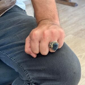 Gerçek Zümrüt Taşlı Yüzük, Zümrüt Yüzük, 925 Ayar Gümüş Yüzük, Erkek Yüzüğü - Görsel 7