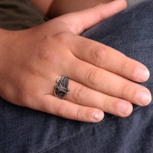 Gümüş Erkek Yüzüğü, Kartal Yüzüğü, Kuş Yüzüğü - Görsel 3