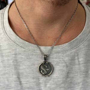 Cobra El Yapımı Erkek Kolye, Yılan Erkek Kolye, 925K Katı Gümüş Kolye Erkekler İçin - Görsel 3