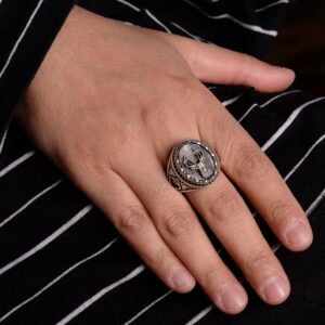 925 Ayar Gümüş Erkek Geyik Yüzük - Cesur ve İhtişamlı Tasarım, Günlük Kullanım ve Özel Günler için İdeal - Görsel 6