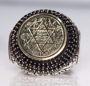 925 Ayar Gümüş Davut Yıldızı Yüzük - Süleyman Mühürü Tasarımı - Görsel 4