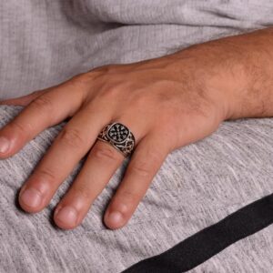 Sterling Gümüş Erkek Yüzük, Gizli Kutulu Yüzük - Görsel 3