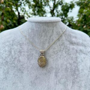 Gerçek Doğal Taş Kolye - 925 Ayar Gümüş Kolye (Rutil Kuvars) - Görsel 3