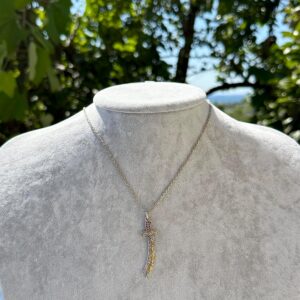 925 Ayar Gümüş Zulfiqar Kılıcı Kolye - Zirkon Taşlı İslami Takı - Görsel 3